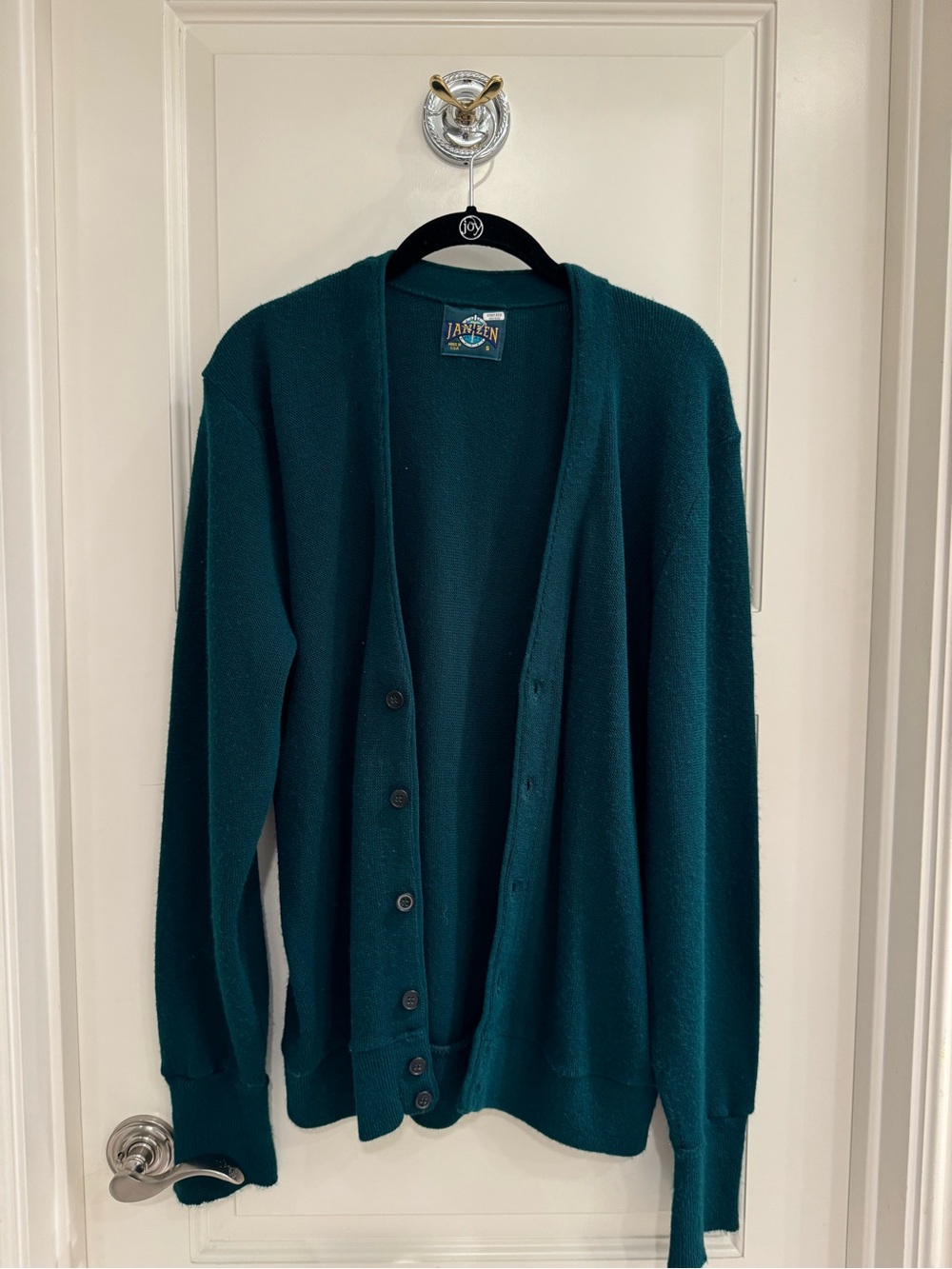 Jantzen Men's Teal Green Button-Up Cardigan